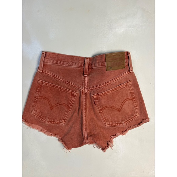 Levi's Pants - Levi's 501 Original Cut-Off Shorts Women 24 Terracotta High Rise Raw Hem
